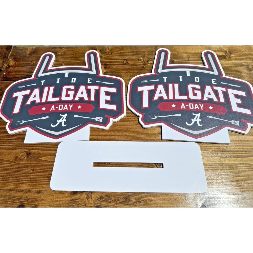 Alabama Crimson Tide A Day Tailgate Double Sided Tabletop‎ Sign Game Day Decor
